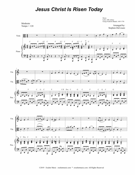 Jesus Christ Is Risen Today Duet For Violin And Viola Page 2