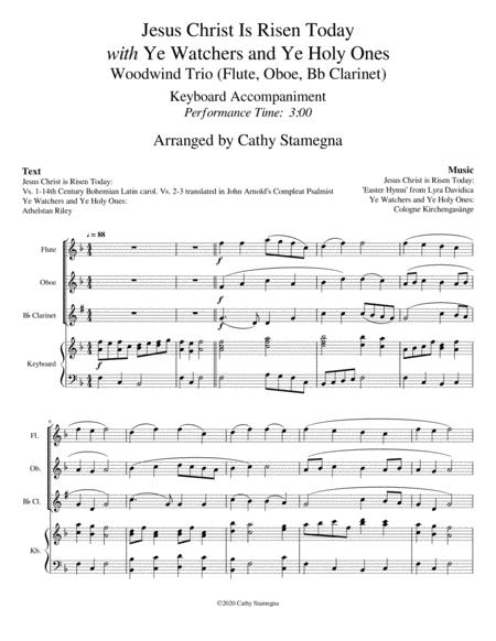 Jesus Christ Is Risen Today With Ye Watchers And Ye Holy Ones Woodwind Trio Flute Oboe Bb Clarinet Keyboard Accompaniment Page 2