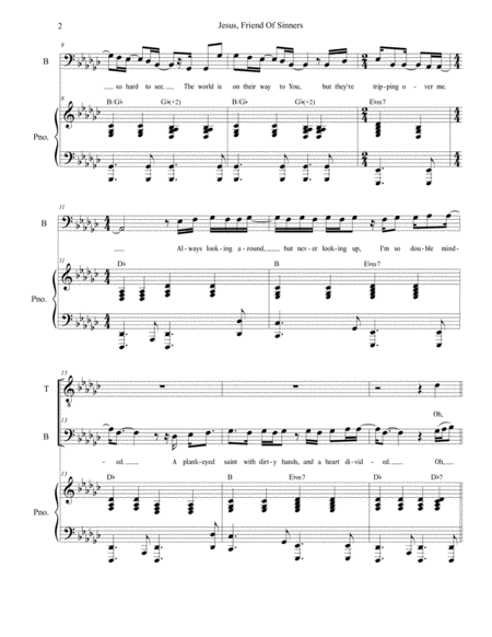 Jesus Friend Of Sinners Duet For Tenor And Bass Solo Page 2