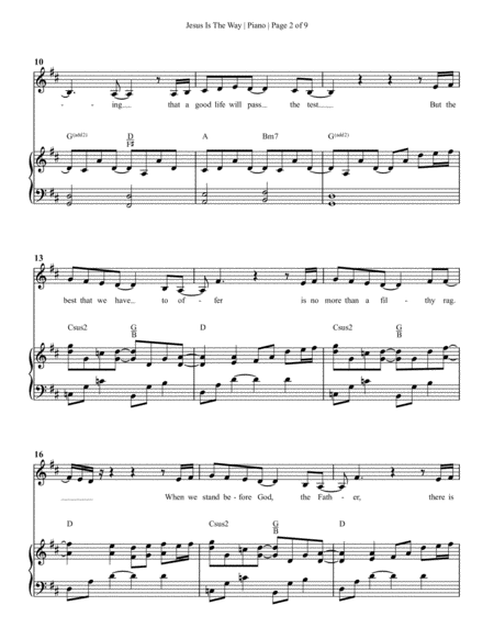 Jesus Is The Way Anthem Piano Accompaniment Page 2