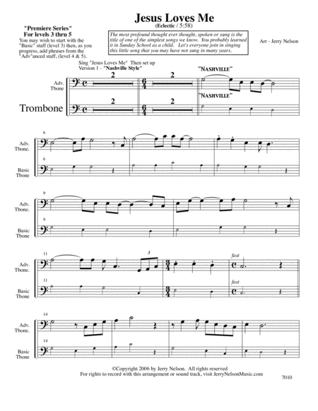 Jesus Loves Me Arrangements Level 3 5 For Trombone Written Acc Hymn Page 2