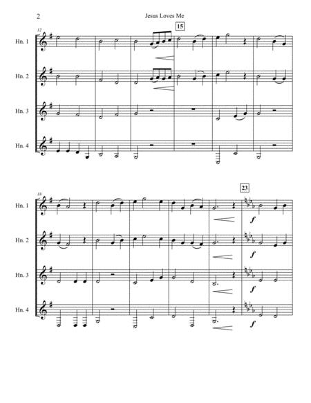 Jesus Loves Me Horn Quartet Page 2