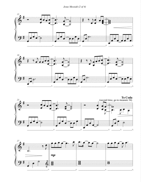 Jesus Messiah Worship Piano Solo Page 2