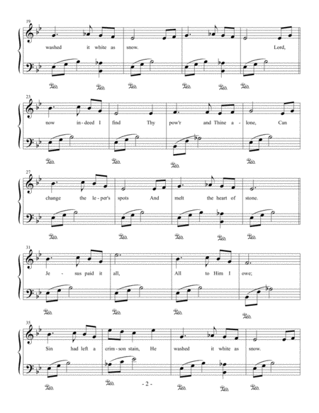 Jesus Paid It All Easy Piano Page 2