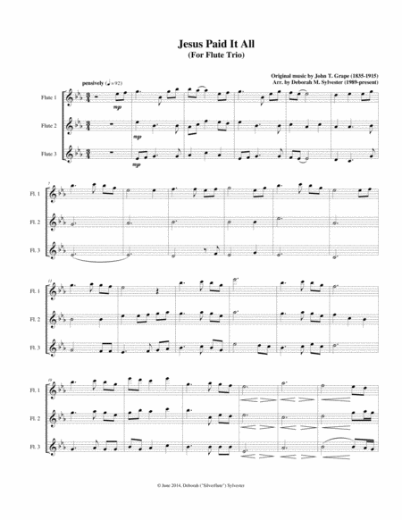 Jesus Paid It All Flute Trio Page 2