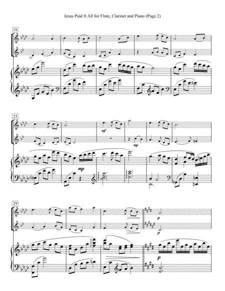 Jesus Paid It All For Flute Clarinet And Piano Page 2