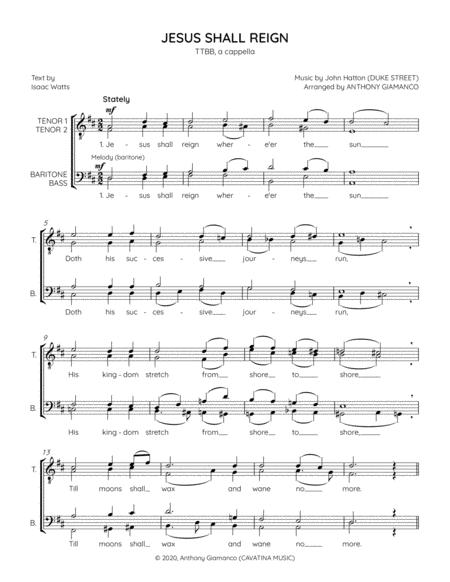 Jesus Shall Reign Ttbb Voices A Cappella Page 2