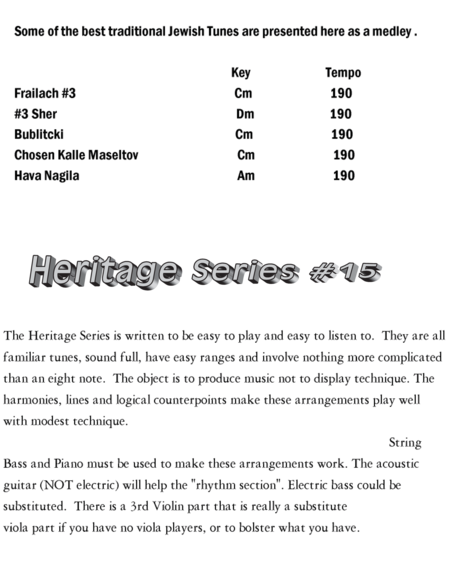 Jewish Traditionals Medley String Orchestra Heritage Series 15 Page 2