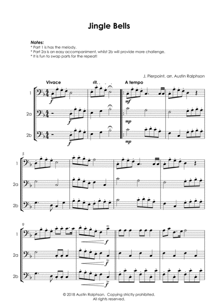 Jingle Bells Bassoon Duet Easy Intermediate Level Page 2