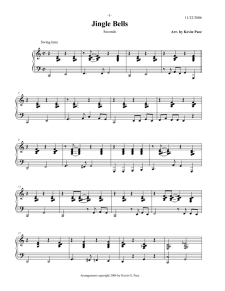 Jingle Bells Easy Piano Duet Page 2