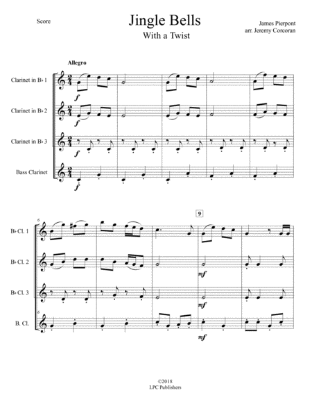 Jingle Bells With A Twist For Clarinet Quartet Page 2