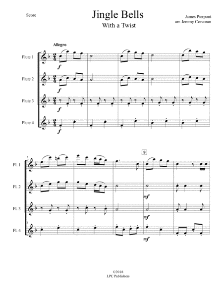 Jingle Bells With A Twist For Flute Quartet Page 2