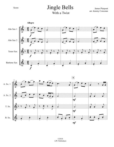 Jingle Bells With A Twist For Saxophone Quartet Satb Or Aatb Page 2