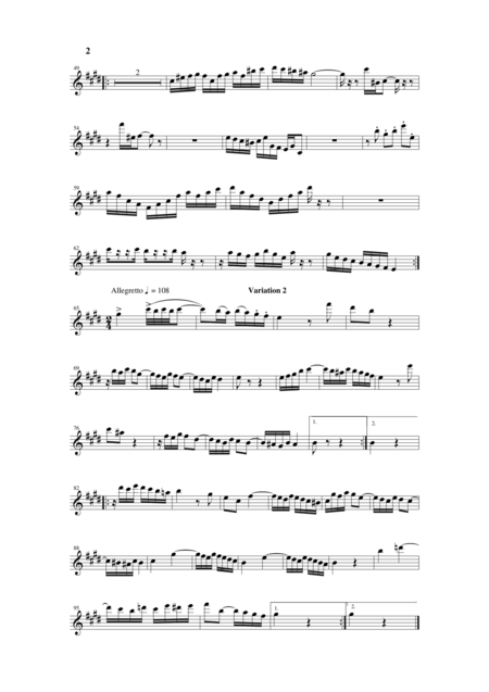 Johann Sebastian Bach Wehage Goldberg Variations Bwv 988 Arranged For Satb Saxophone Quartet Alto Saxophone Part Page 2