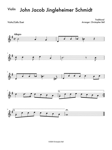 John Jacob Jingleheimer Schmidt Easy Violin Cello Duet Page 2