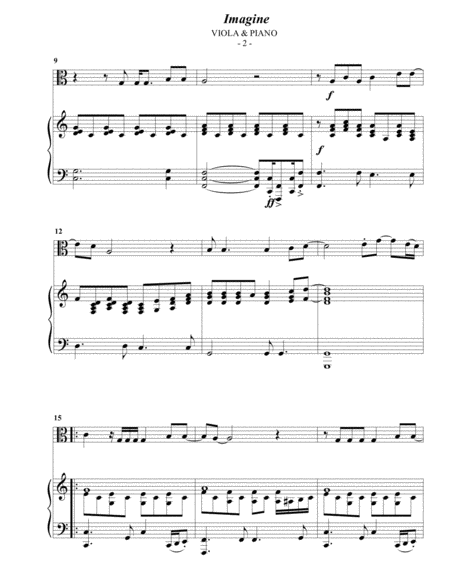 John Lennon Imagine For Viola Piano Page 2