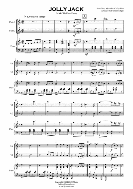Jolly Jack March Flute Duet With Piano Pdf Page 2