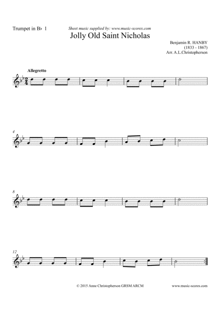 Jolly Old Saint Nicholas 2 Trumpets And Piano Page 2