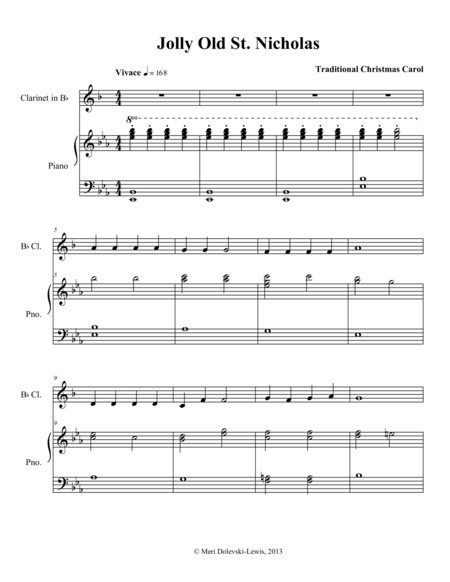 Jolly Old Saint Nicholas Clarinet Piano Page 2