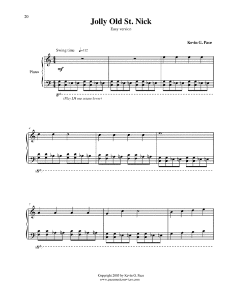 Jolly Old St Nicholas Boogie Easy Piano Solo Page 2