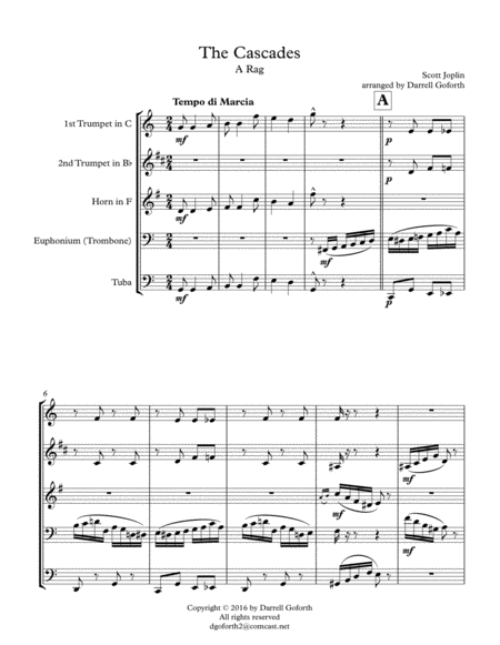 Joplin The Cascades For Brass Quintet Page 2