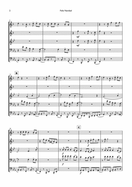 Jos Feliciano Feliz Navidad For Brass Quintet Page 2