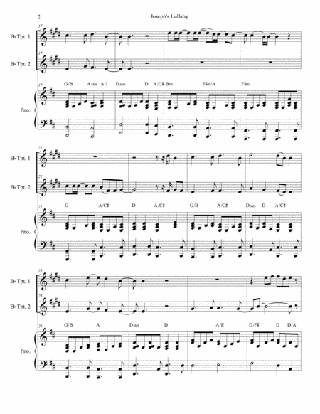 Josephs Lullaby Duet For Bb Trumpet Page 2