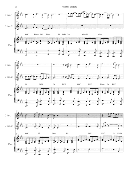 Josephs Lullaby Duet For C Instruments Page 2