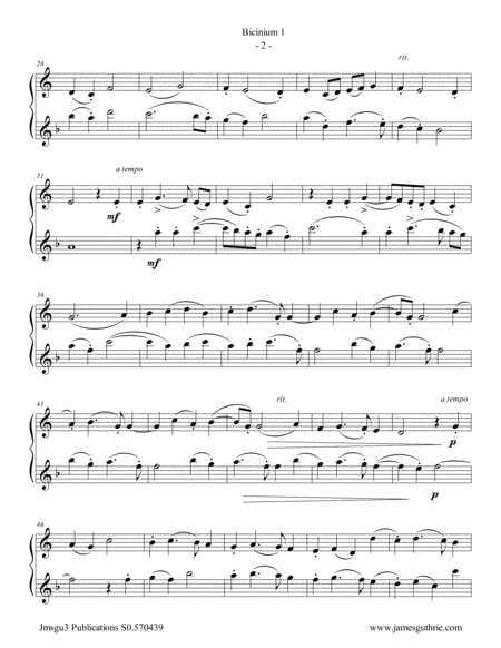 Josquin Bicinium 1 For Flute Alto Flute Page 2