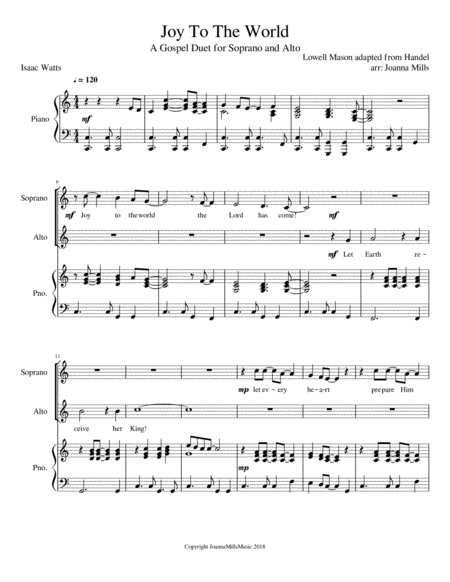 Joy To The World A Gospel Duet For Soprano Alto Page 2