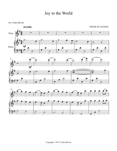 Joy To The World Arranged For Piano And Flute Page 2