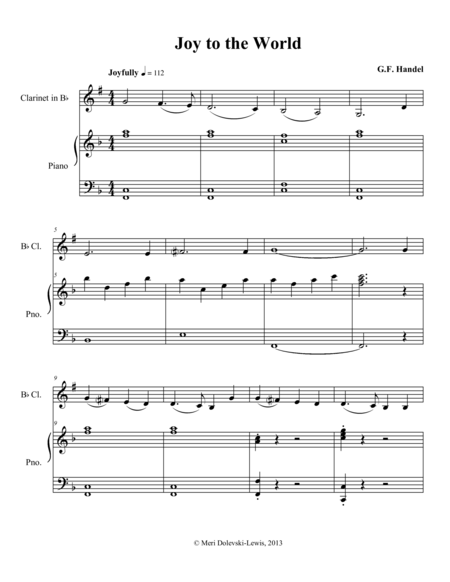 Joy To The World Clarinet Piano Page 2
