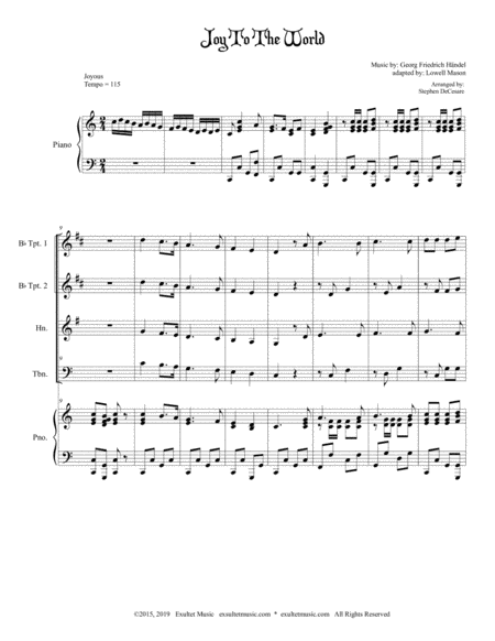 Joy To The World For Brass Quartet And Piano Page 2