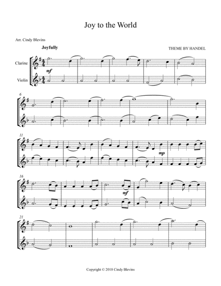 Joy To The World For Clarinet And Violin Page 2