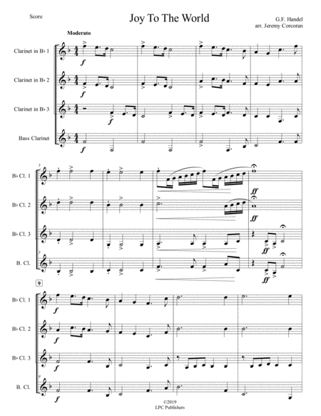 Joy To The World For Clarinet Quartet Page 2