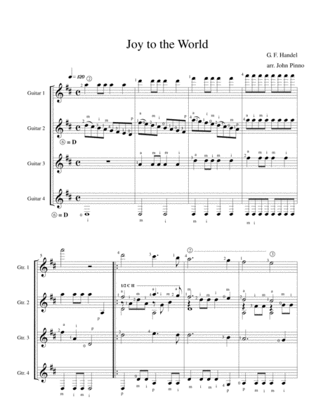 Joy To The World For Classical Guitar Quartet Page 2