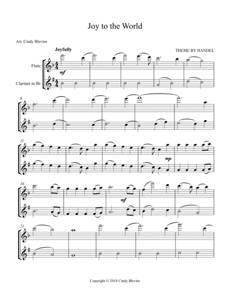 Joy To The World For Flute And Clarinet Page 2