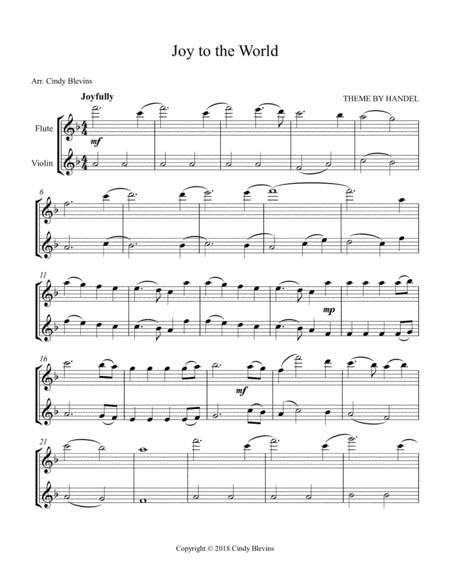 Joy To The World For Flute And Violin Page 2