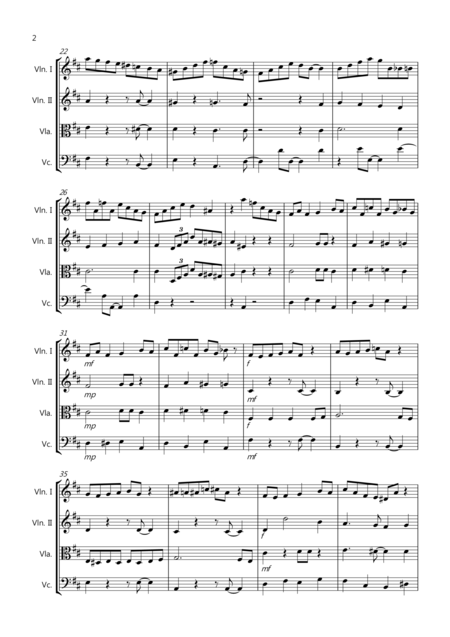 Joy To The World For String Quartet Page 2