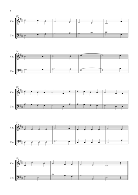 Joy To The World For Violin Cello Duet Suitable For Grades 1 3 Page 2