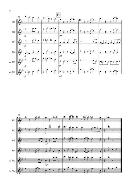 Joy To The World Jazzy Style For Flute Quartet Page 2