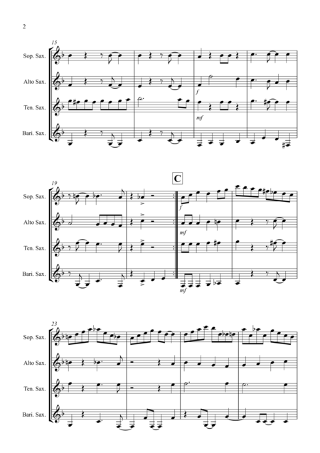 Joy To The World Jazzy Style For Saxophone Quartet Page 2