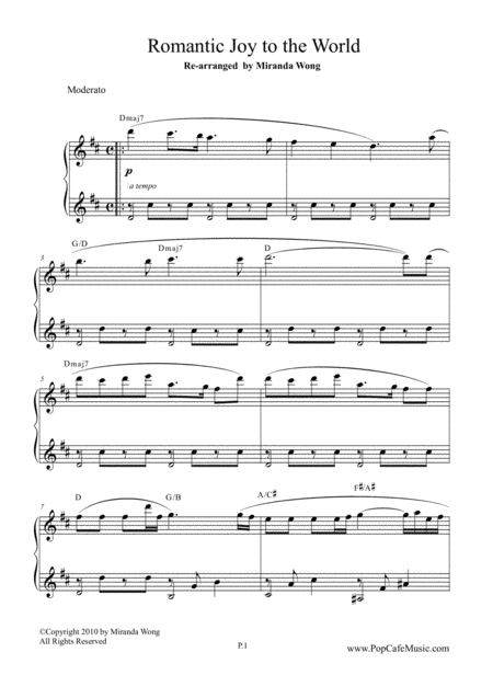 Joy To The World Romantic Christmas Piano Solo Page 2