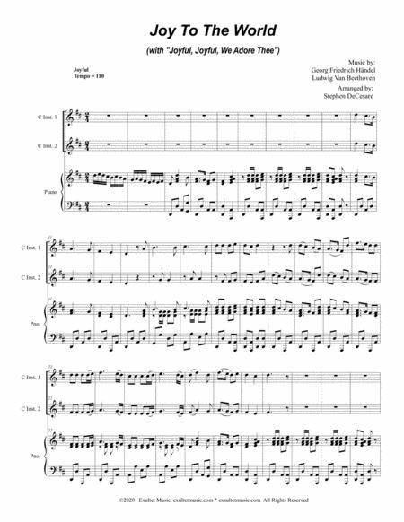 Joy To The World With Joyful Joyful We Adore Thee Duet For C Instruments Page 2