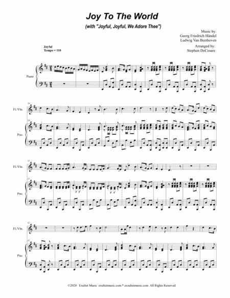 Joy To The World With Joyful Joyful We Adore Thee For Flute Or Violin Solo And Piano Page 2