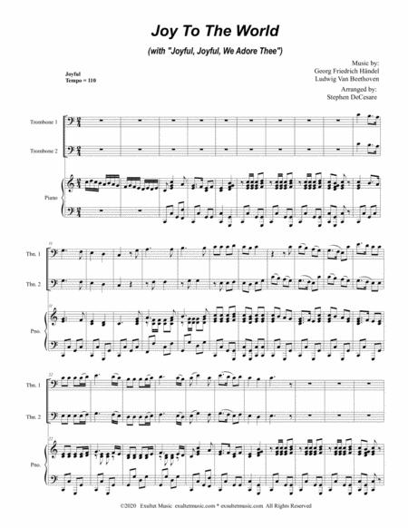 Joy To The World With Joyful Joyful We Adore Thee Trombone Duet Page 2