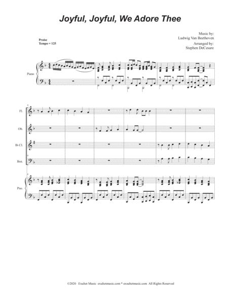 Joyful Joyful We Adore Thee For Woodwind Quartet And Piano Page 2