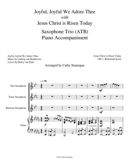 Joyful Joyful We Adore Thee With Jesus Christ Is Risen Today Saxophone Trio Atb Piano Acc Page 2