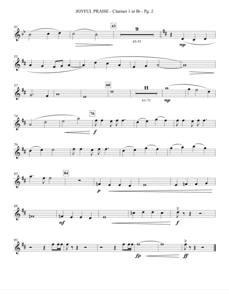 Joyful Praise Bb Clarinet 1 Page 2