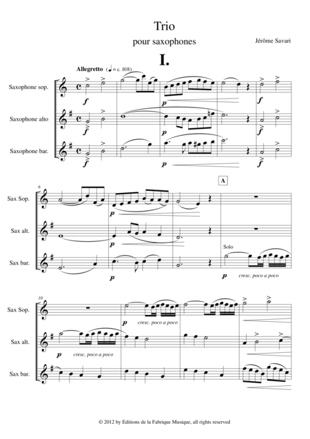 Jrme Savari Trio For Soprano Saxophone Alto Saxophone And Baritone Saxophone Page 2